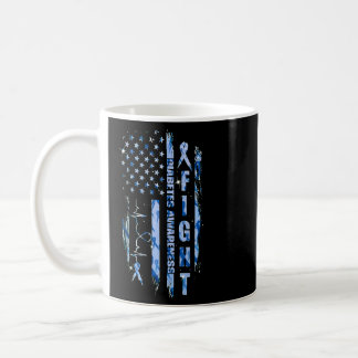 Fight Diabetes Awareness American Flag Distressed  Coffee Mug
