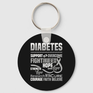 Fight Diabetes Awareness Support Hope Believe Keychain