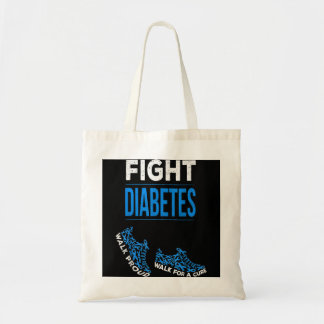 Fight Diabetes Walk for a Cure Awareness Ribbon T1 Tote Bag