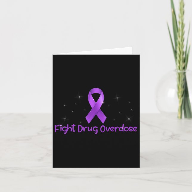 Fight Drug Overdose Opioid Awareness For Men Women Card (Front)