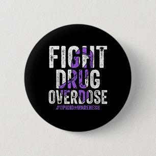 Fight Drug Overdose Purple Ribbon Opioid Overdose Button