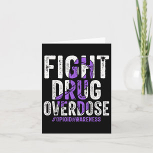 Fight Drug Overdose Purple Ribbon Opioid Overdose  Card