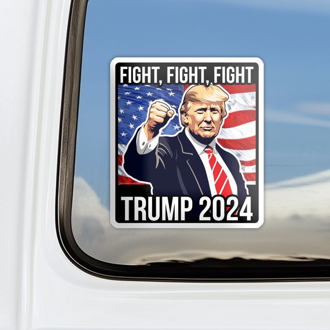 Fight Fight Fight Donald Trump 2024 Decal Bumper (donald trump 2024 bumper sticker vinyl car window decal fight fight fight)