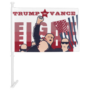 FIGHT FIGHT FIGHT FOR AMERICA CAR FLAG