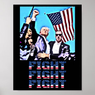 Fight Fight Fight Rally Fist Pump Poster