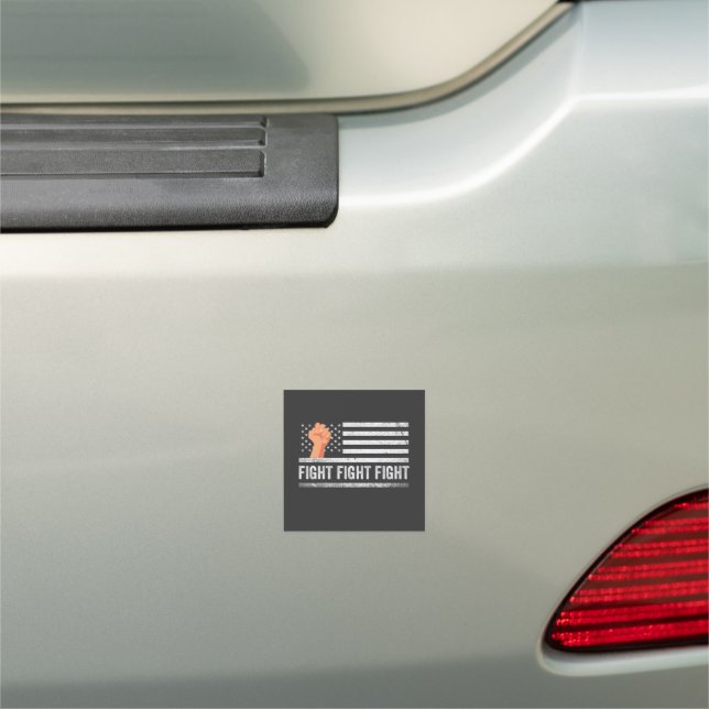 Fight Fight Fight Trump American Flag Patriotic  Car Magnet (In Situ)
