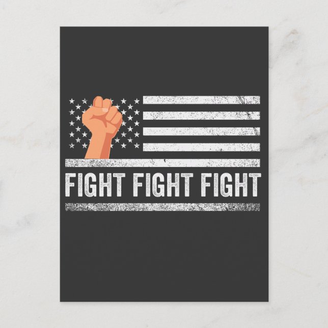 Fight Fight Fight Trump American Flag Patriotic  Postcard (Front)