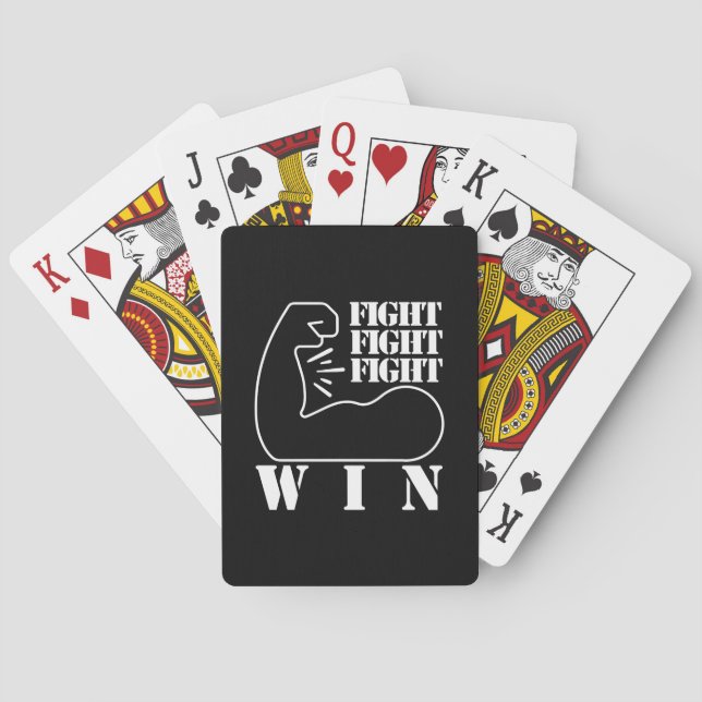 Fight, Fight, Fight, Win Poker Cards (Back)