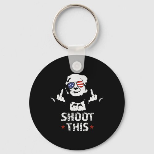 Fight Fight Trump 2024 American Flag Shoot This  Keychain