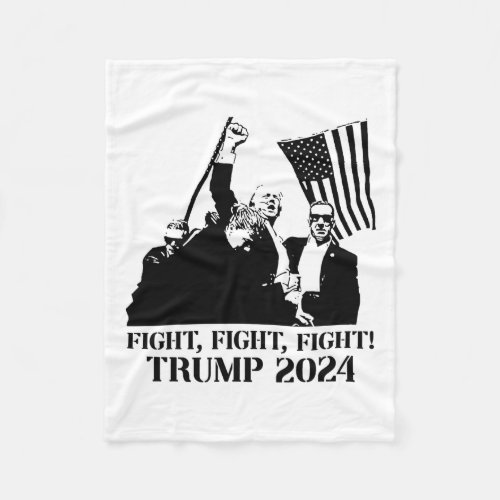 Fight Fight Trump 2024 Pennsylvania Rally Patriot Fleece Blanket