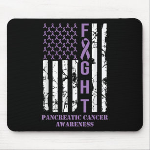 Fight Flag Purple Ribbon Support Pancreatic Cancer Mouse Pad