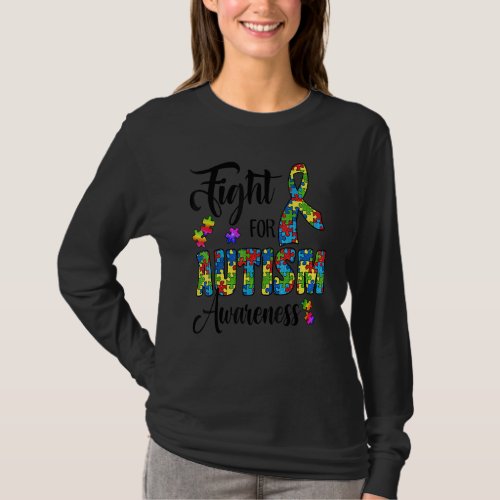 Fight For Autism Awareness And Support Warrior Chi T_Shirt