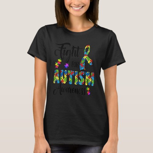 Fight For Autism Awareness And Support Warrior Chi T_Shirt