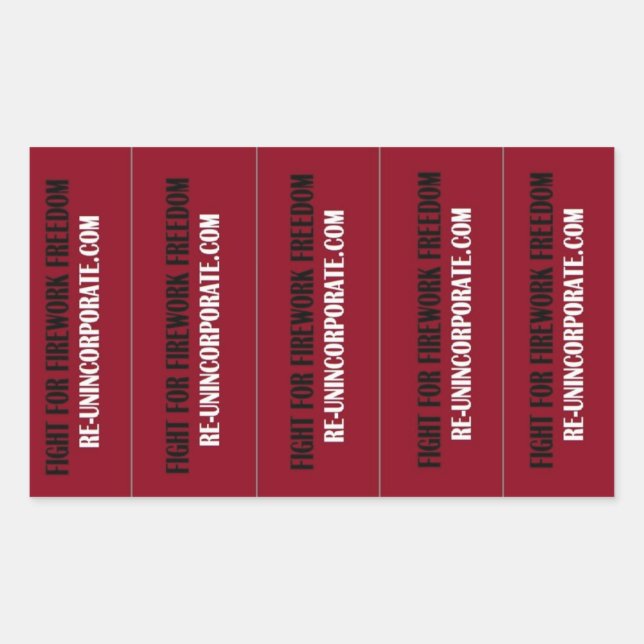 Fight for firework freedom! rectangular sticker (Front)