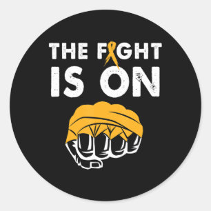 Fight For Leukemia Awareness Gift Design Supportin Classic Round Sticker