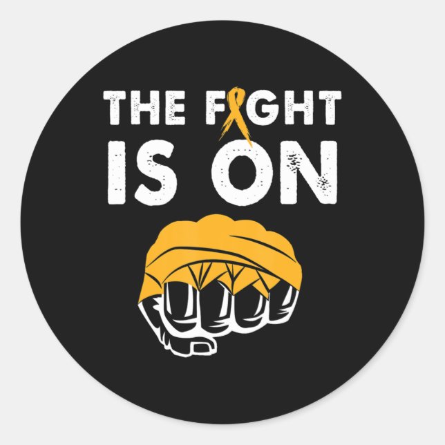 Fight For Leukemia Awareness Gift Design Supportin Classic Round Sticker (Front)
