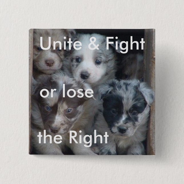 Fight for Right to Raise Dogs Pinback Button (Front)