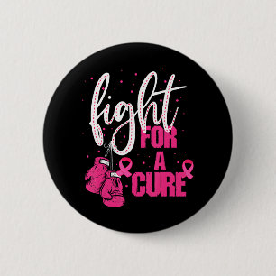 Fight For The Cure Breast Cancer Boxing Warrior Button