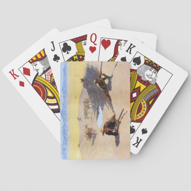 Fight for the Water Hole (by Frederic Remington) Poker Cards (Back)
