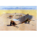 Fight for the Water Hole ~ Frederic Remington Cutout<br><div class="desc">Fight for the Water Hole by Frederic Remington is a painting from 1903 of cowboys with their horses nearby fighting for the last of the water</div>