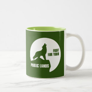 Fight For Your Public Lands Wolf Two-Tone Coffee Mug
