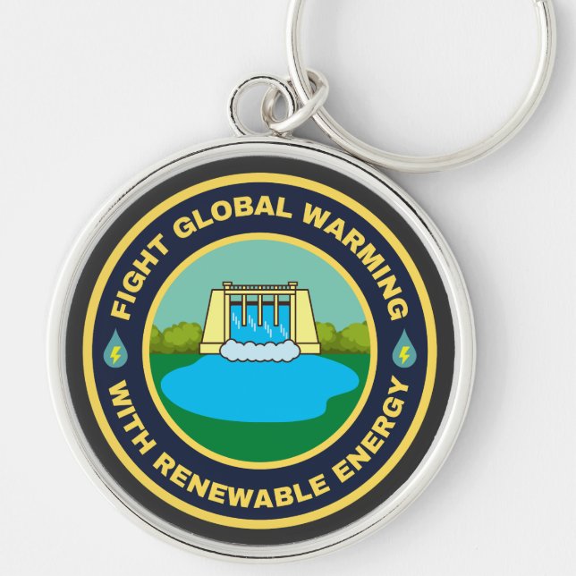 Fight global warming hydropower keychain (Front)