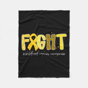 Fight Gold Ribbon Childhood Cancer Awareness Fleece Blanket
