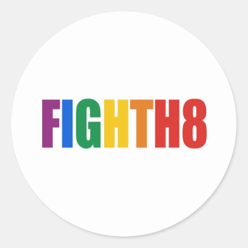 Fight H8 Classic Round Sticker