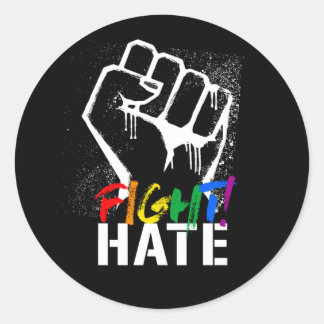 FIGHT HATE T-Shirt Classic Round Sticker