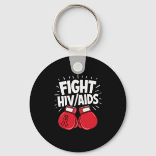 Fight Hivaid Awareness Red Boxing Gloves  Keychain