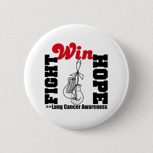 Fight Hope Win - Lung Cancer Pinback Button