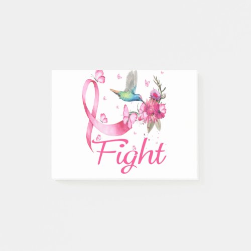 Fight Hummingbird Breast Cancer Awareness Post_it Notes