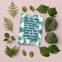 Fight Injustice Desmond Tutu Quote Postcard