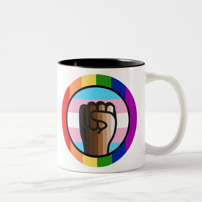 Fight Injustice Embrace Equality Two-Tone Coffee Mug (Right)