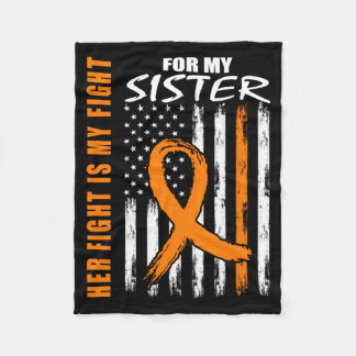 Fight Is Fight Sister Leukemia Awareness Flag Fleece Blanket