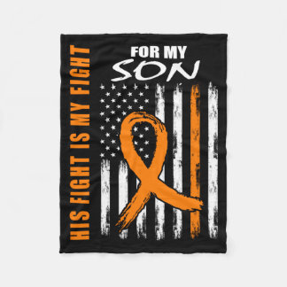 Fight Is Fight Son Leukemia Awareness Usa Flag Fleece Blanket