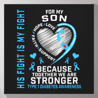 Fight Is Fight T1d Son Type 1 Diabetes Awareness Canvas Photo Tile