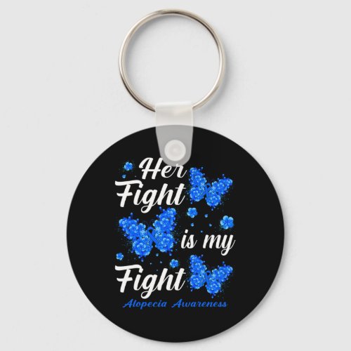 Fight Is My Fight Alopecia Awareness Butterfly  Keychain