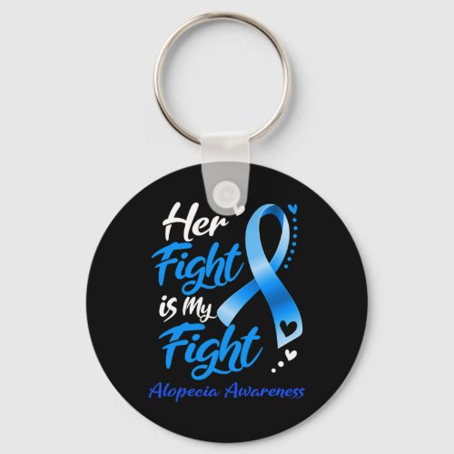 Fight Is My Fight Alopecia Awareness Ribbon  Keychain