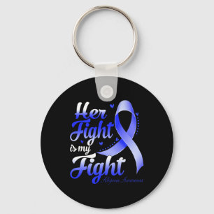 Fight Is My Fight Alopecia Awareness Warrior Ribbo Keychain