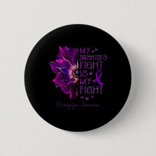 Fight Is My Fight Anemone Fibromyalgia Awareness Button