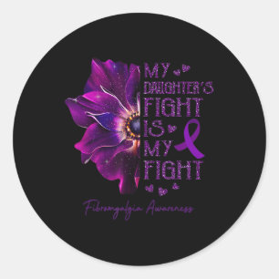 Fight Is My Fight Anemone Fibromyalgia Awareness Classic Round Sticker