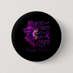 Fight Is My Fight Anemone Flower Fibromyalgia Awar Button