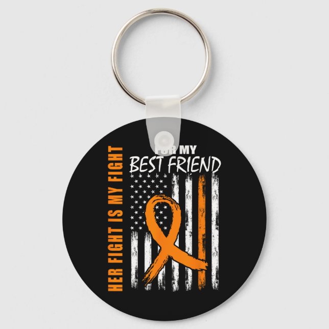 Fight Is My Fight Best Friend Leukemia Awareness U Keychain (Front)