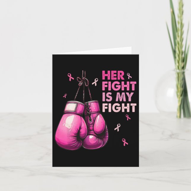 Fight Is My Fight Boxing Gloves Breast Cancer Awar Card (Front)