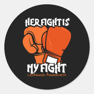 Fight Is My Fight Boxing. Orange Leukemia Awarenes Classic Round Sticker