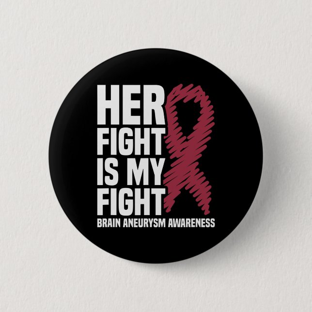 Fight Is My Fight Brain Aneurysm Awareness 1  Button (Front)