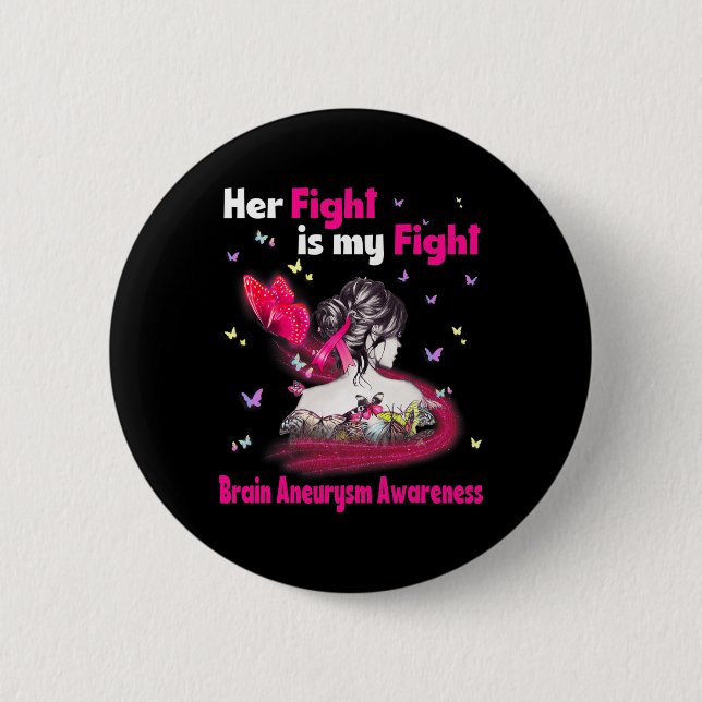 Fight Is My Fight Brain Aneurysm Awareness 3  Button (Front)