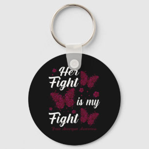 Fight Is My Fight Brain Aneurysm Awareness Butterf Keychain