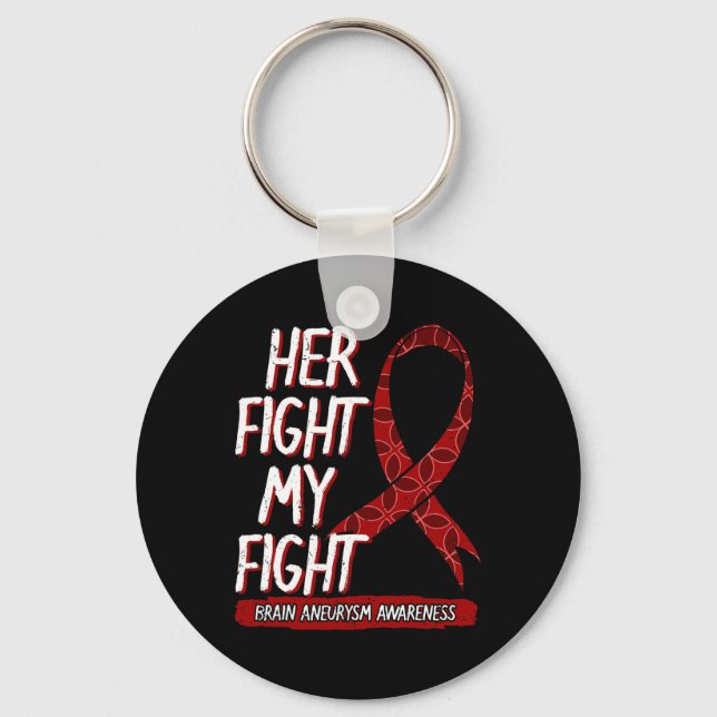 Fight Is My Fight Brain Aneurysm Awareness Fighter Keychain (Front)